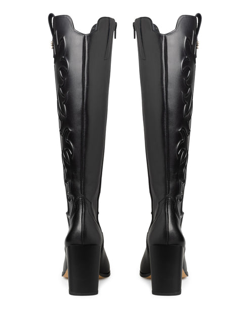 Bota Negra Larga Punta Metal 41017